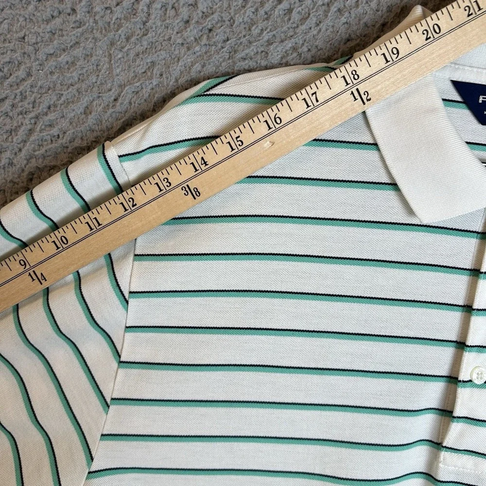 Ralph Lauren Polo Golf 1/4 Button Short Sleeve 100%Pima-Cotton Striped L Shirt